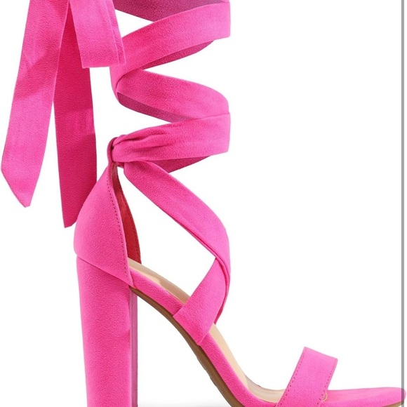 High Heels Lace Up Chunky Block Heels Strappy Sexy Open Toe Heels Pumps Sandals - Picture 3 of 7